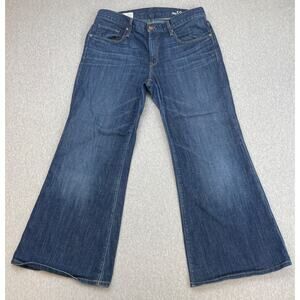 Gap 1969 Jeans Womens 14 (32W) Blue Cotton Blend Stretch High Rise Wide Leg